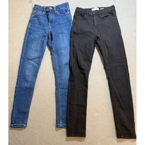 Lot of 2 RE Generation Hydro Pants Womens 1/24 Blue and Black Denim Skinny 24X26